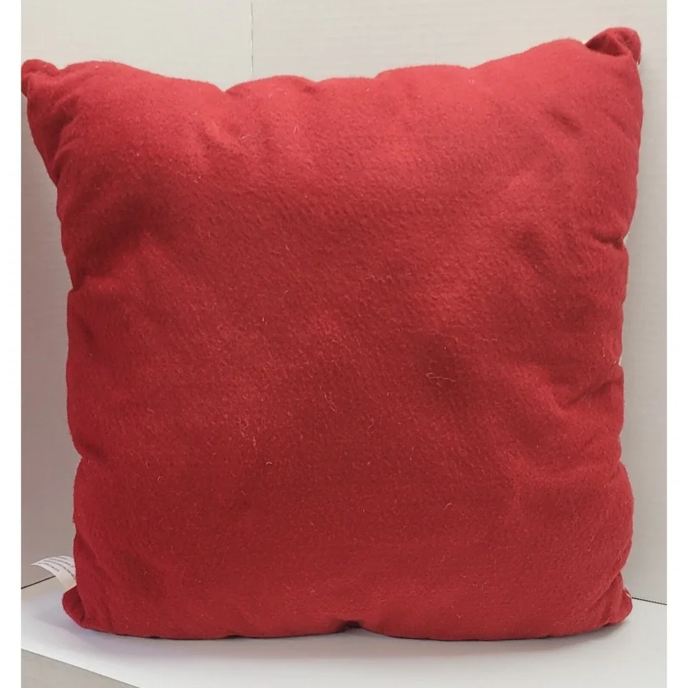 Couch Pillow Knit Fabric Snowman Applique 17